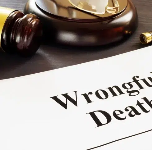 paper with "wrongful death" on it