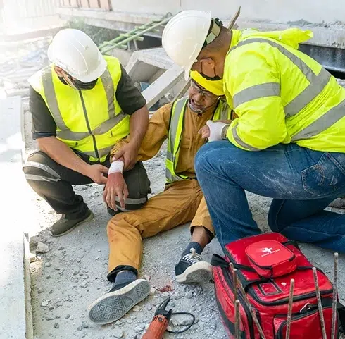 An injured construction worker